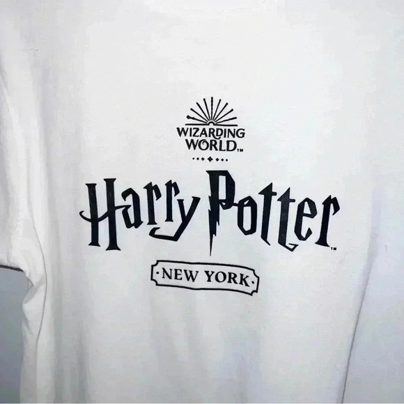 Harry Potter Official White Felt Graphic Short Sleeve Tee, size M - Picture 3 of 6
